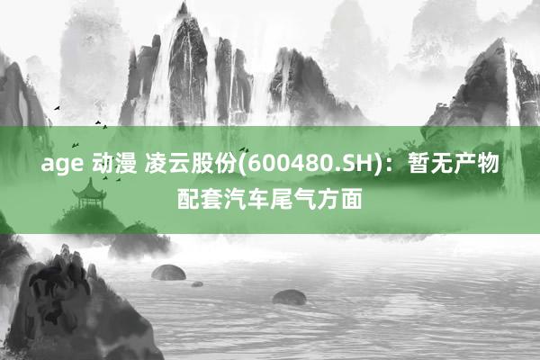 age 动漫 凌云股份(600480.SH):暂无产物配套汽车尾气方面