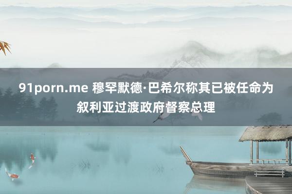 91porn.me 穆罕默德·巴希尔称其已被任命为叙利亚过渡政府督察总理