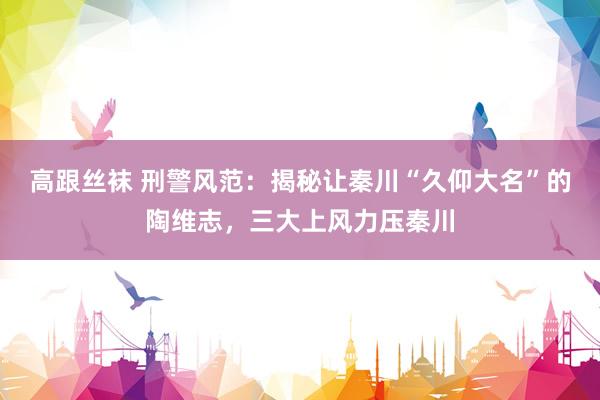 高跟丝袜 刑警风范：揭秘让秦川“久仰大名”的陶维志，三大上风力压秦川