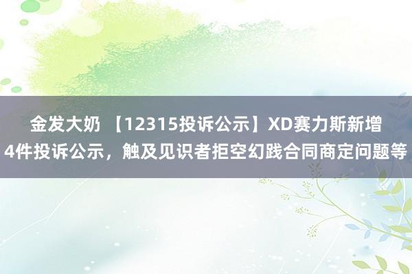 金发大奶 【12315投诉公示】XD赛力斯新增4件投诉公示，触及见识者拒空幻践合同商定问题等