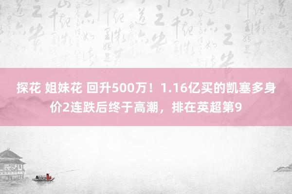 探花 姐妹花 回升500万！1.16亿买的凯塞多身价2连跌后终于高潮，排在英超第9