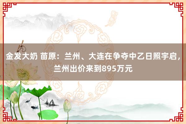 金发大奶 苗原：兰州、大连在争夺中乙日照宇启，兰州出价来到895万元