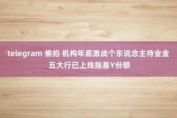 telegram 偷拍 机构年底激战个东说念主待业金 五大行已上线指基Y份额