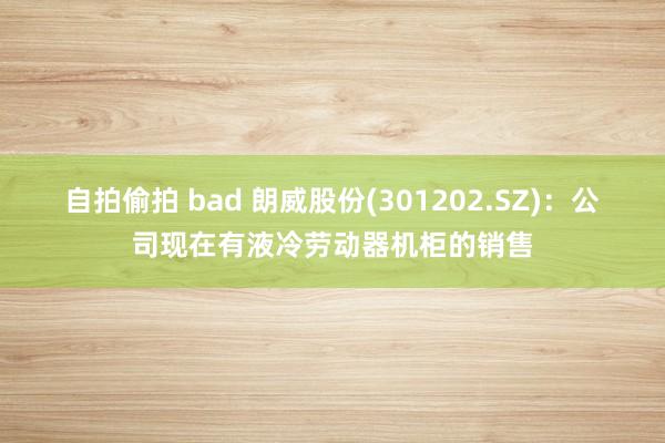 自拍偷拍 bad 朗威股份(301202.SZ)：公司现在有液冷劳动器机柜的销售