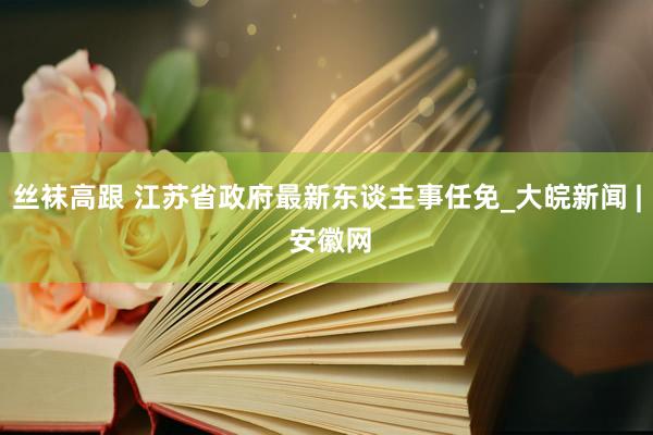 丝袜高跟 江苏省政府最新东谈主事任免_大皖新闻 | 安徽网