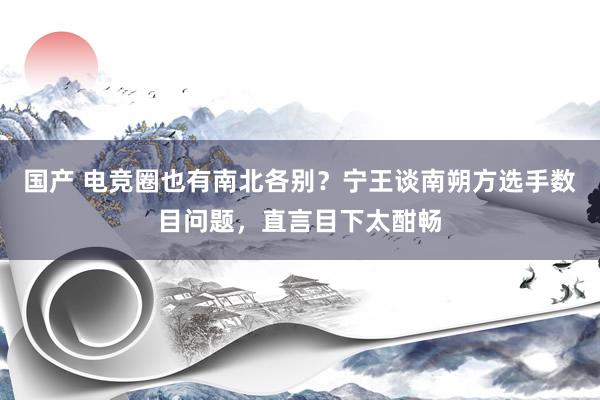 国产 电竞圈也有南北各别？宁王谈南朔方选手数目问题，直言目下太酣畅