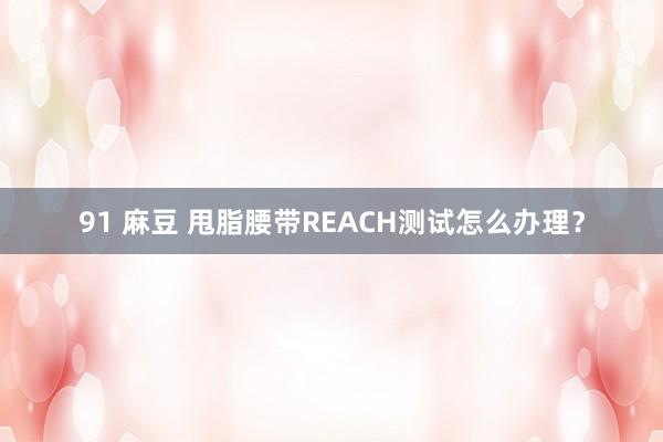 91 麻豆 甩脂腰带REACH测试怎么办理？