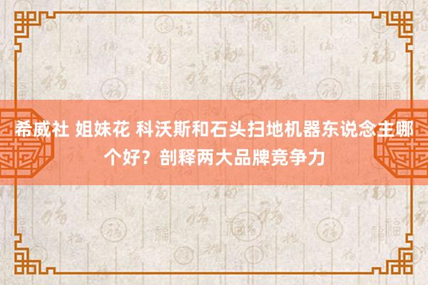 希威社 姐妹花 科沃斯和石头扫地机器东说念主哪个好？剖释两大品牌竞争力