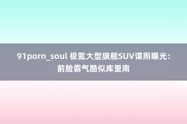91porn_soul 极氪大型旗舰SUV谍照曝光：前脸霸气酷似库里南