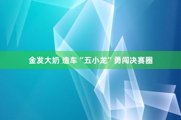 金发大奶 造车“五小龙”勇闯决赛圈