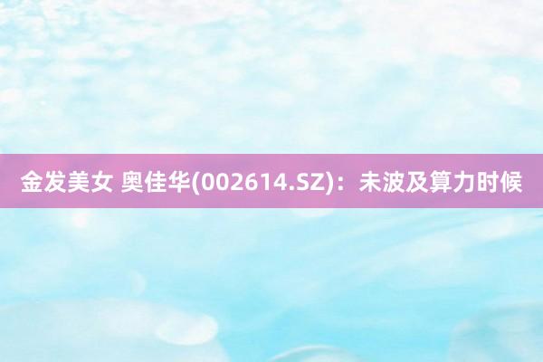 金发美女 奥佳华(002614.SZ)：未波及算力时候