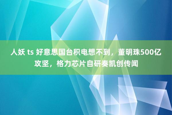 人妖 ts 好意思国台积电想不到，董明珠500亿攻坚，格力芯片自研奏凯创传闻