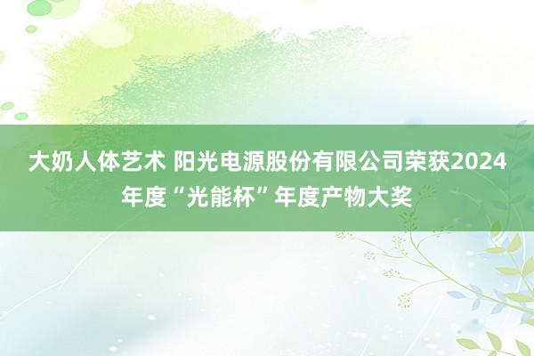 大奶人体艺术 阳光电源股份有限公司荣获2024年度“光能杯”年度产物大奖