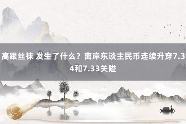高跟丝袜 发生了什么？离岸东谈主民币连续升穿7.34和7.33关隘