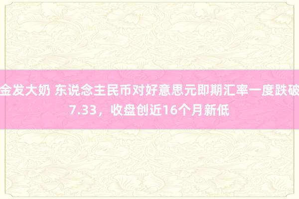 金发大奶 东说念主民币对好意思元即期汇率一度跌破7.33，收盘创近16个月新低