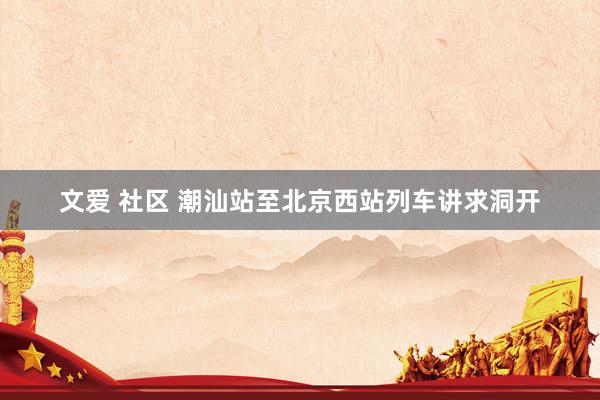 文爱 社区 潮汕站至北京西站列车讲求洞开