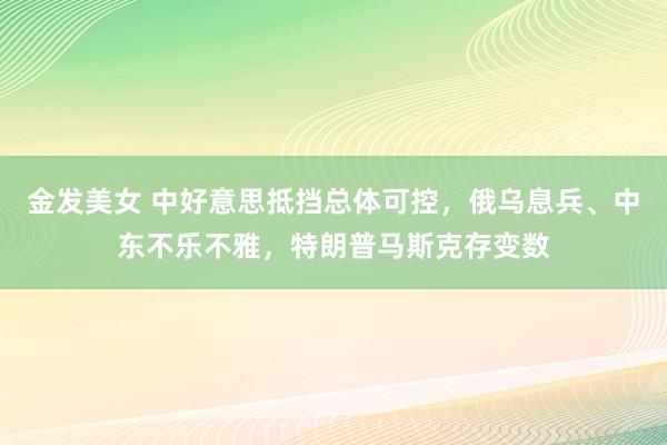 金发美女 中好意思抵挡总体可控，俄乌息兵、中东不乐不雅，特朗普马斯克存变数