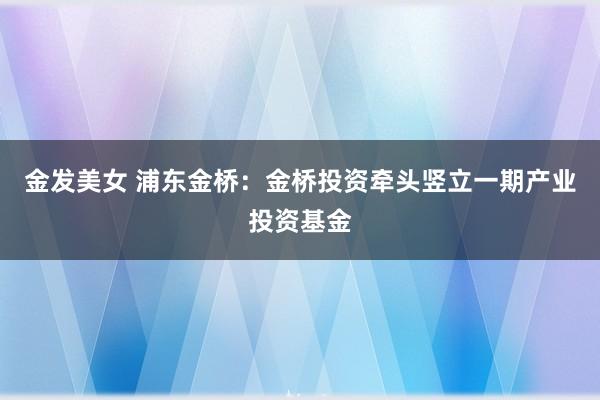 金发美女 浦东金桥：金桥投资牵头竖立一期产业投资基金