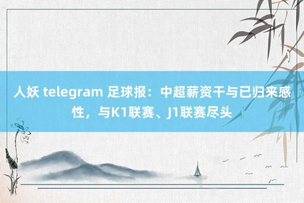 人妖 telegram 足球报：中超薪资干与已归来感性，与K1联赛、J1联赛尽头