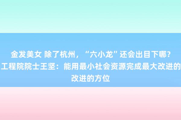 金发美女 除了杭州，“六小龙”还会出目下哪？中国工程院院士王坚：能用最小社会资源完成最大改进的方位