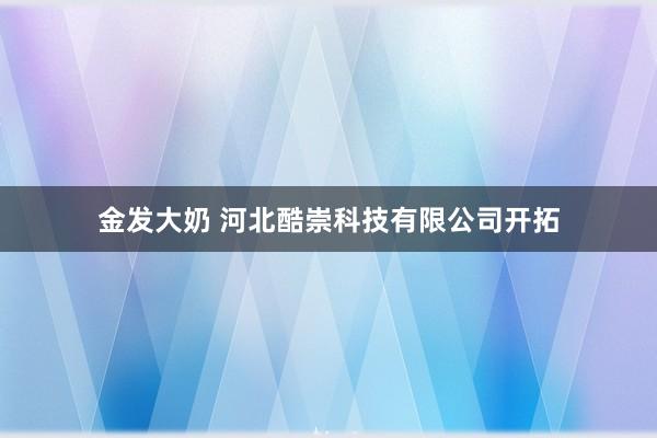 金发大奶 河北酷崇科技有限公司开拓