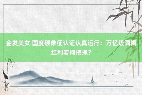 金发美女 国度碳象征认证认真运行：万亿级阛阓红利若何把抓？