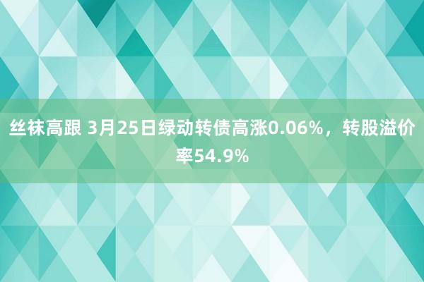 丝袜高跟 3月25日绿动转债高涨0.06%，转股溢价率54.9%