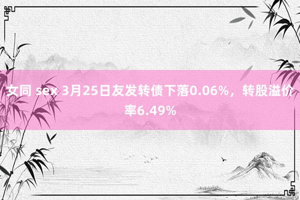 女同 sex 3月25日友发转债下落0.06%，转股溢价率6.49%