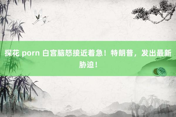 探花 porn 白宫脑怒接近着急！特朗普，发出最新胁迫！