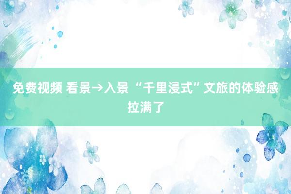 免费视频 看景→入景 “千里浸式”文旅的体验感拉满了