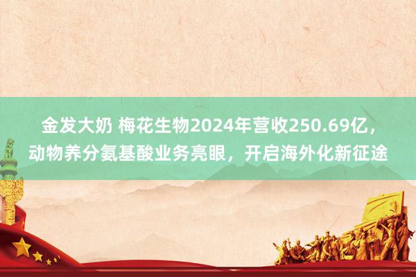 金发大奶 梅花生物2024年营收250.69亿，动物养分氨基酸业务亮眼，开启海外化新征途