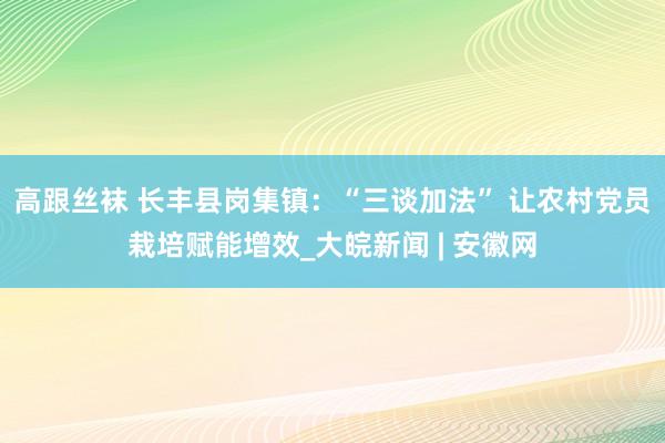 高跟丝袜 长丰县岗集镇：“三谈加法” 让农村党员栽培赋能增效_大皖新闻 | 安徽网