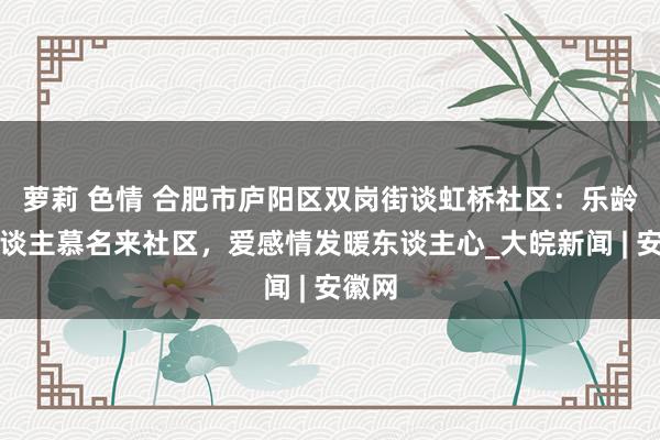萝莉 色情 合肥市庐阳区双岗街谈虹桥社区：乐龄老东谈主慕名来社区，爱感情发暖东谈主心_大皖新闻 | 安徽网