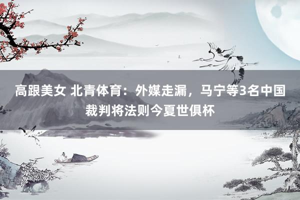 高跟美女 北青体育：外媒走漏，马宁等3名中国裁判将法则今夏世俱杯