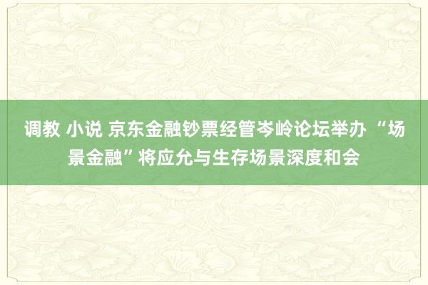 调教 小说 京东金融钞票经管岑岭论坛举办 “场景金融”将应允与生存场景深度和会