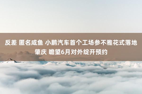 反差 匿名咸鱼 小鹏汽车首个工场参不雅花式落地肇庆 瞻望6月对外绽开预约