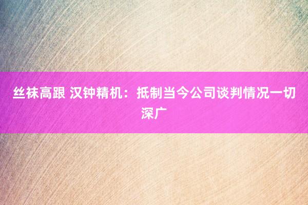 丝袜高跟 汉钟精机:抵制当今公司谈判情况一切深广