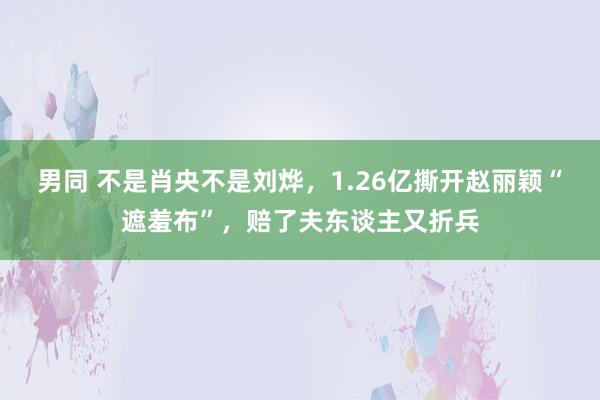 男同 不是肖央不是刘烨，1.26亿撕开赵丽颖“遮羞布”，赔了夫东谈主又折兵