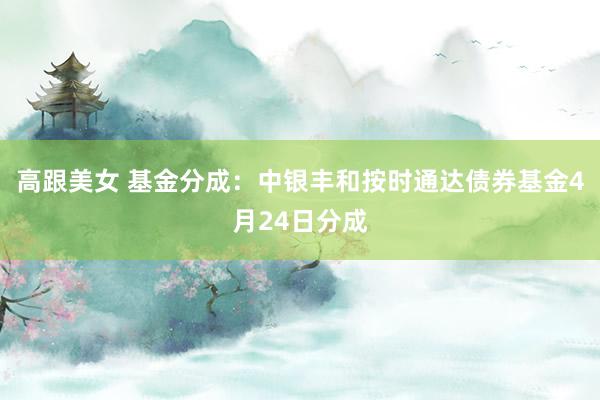 高跟美女 基金分成：中银丰和按时通达债券基金4月24日分成