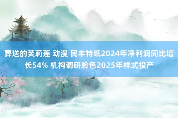 葬送的芙莉莲 动漫 民丰特纸2024年净利润同比增长54% 机构调研脸色2025年样式投产
