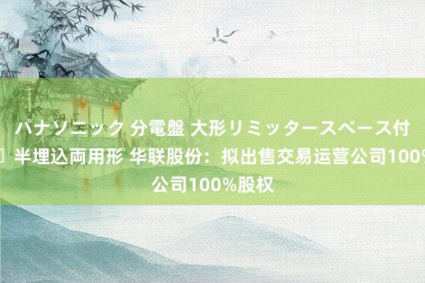 パナソニック 分電盤 大形リミッタースペース付 露出・半埋込両用形 华联股份：拟出售交易运营公司100%股权