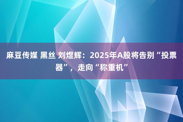 麻豆传媒 黑丝 刘煜辉：2025年A股将告别“投票器”，走向“称重机”