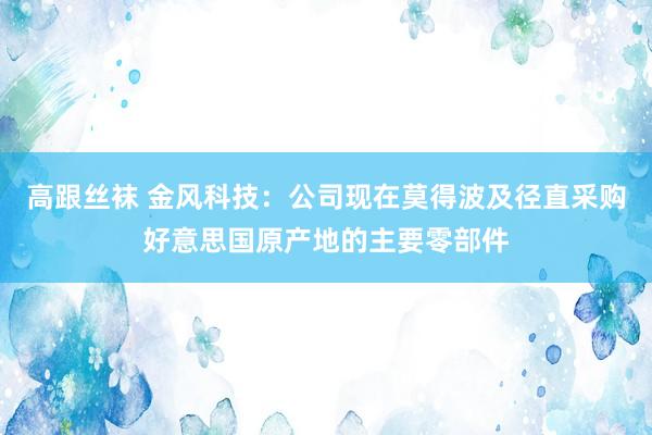 高跟丝袜 金风科技：公司现在莫得波及径直采购好意思国原产地的主要零部件